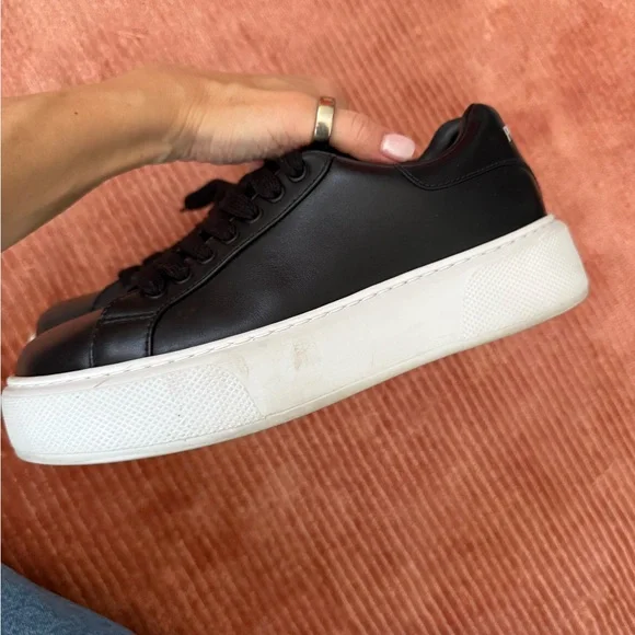 Prada Monochrome Platform Leather Sneakers - Picture 4 of 7